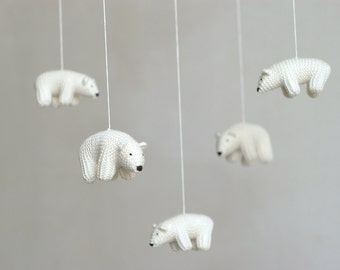 baby mobile / Polar bear mobile / white mobile