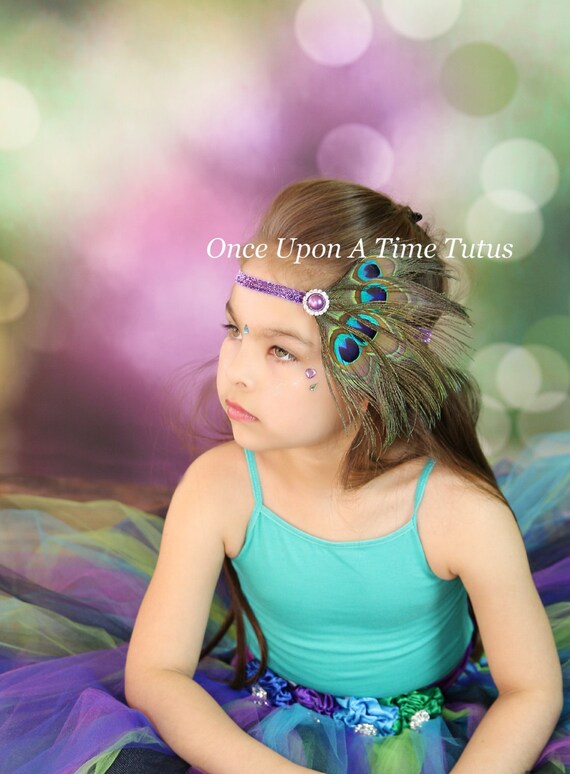 Couture Peacock Feather Headband Costume Wedding Birthday