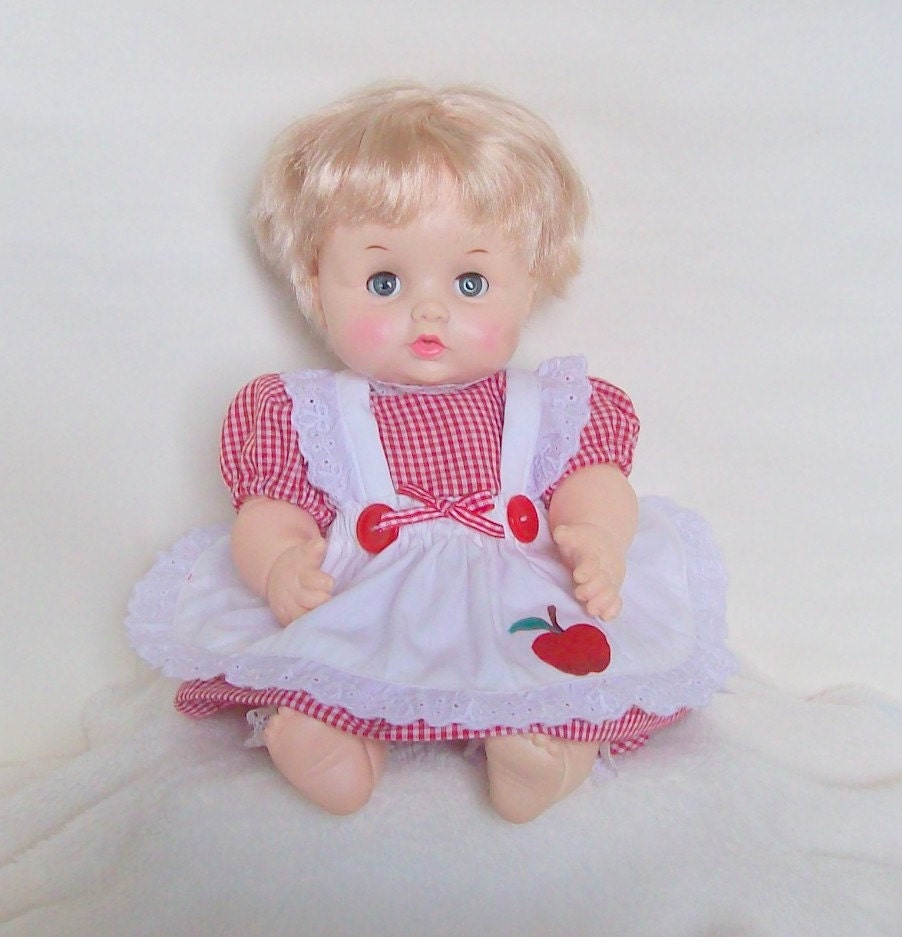 Baby Doll Red and White Cotton Apple by leoniesdollfashions