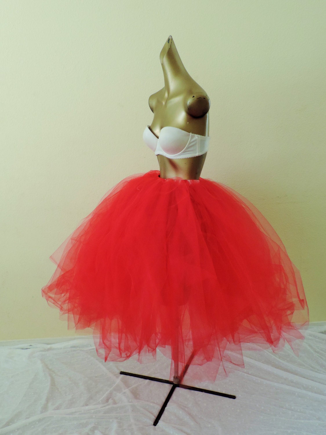 Adult red tea length tutu sewn tutu red tutu wedding