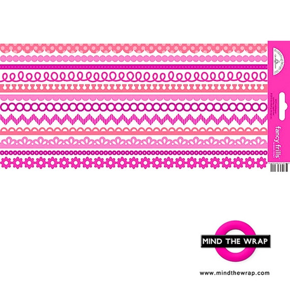Doodlebug Pink Cardstock Border Stickers 12 inches by MindtheWrap