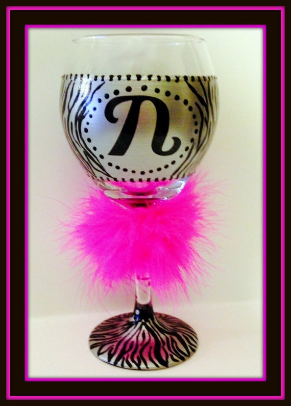 Hand Painted Wine Glasses Animal Print Diva by GiftswithGlamor