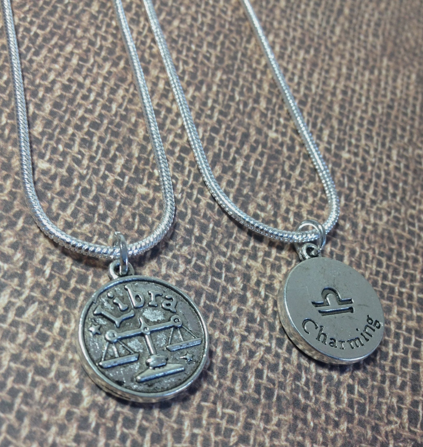 Libra Necklace Silver Chain zodiac jewelry by StoneAndSilverCanada