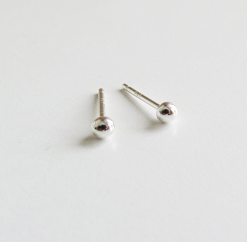Tiny Silver Dots Earrings Minimalist Nugget Earrings Trendy