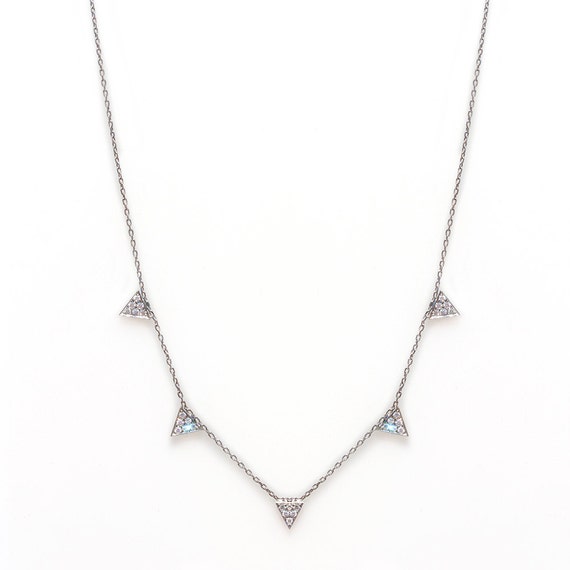 5 Triangle Diamond Necklace Spikes Diamond by SillyShinyDiamonds