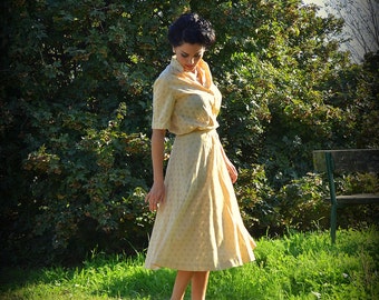 Vintage broderie anglaise Skirt & Blouse Set - Sartorial Cream Sangallo Suit