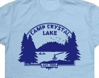 Camp Crystal Lake T Shirts Horror T Shirts Halloween T Shirts Funny Halloween Shirts Horror movie shirts Camp Crystal Lake Counselor Tee