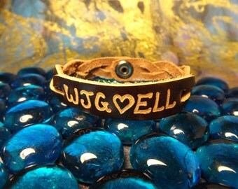 bracelets couples custom matching bracelet engraved leather