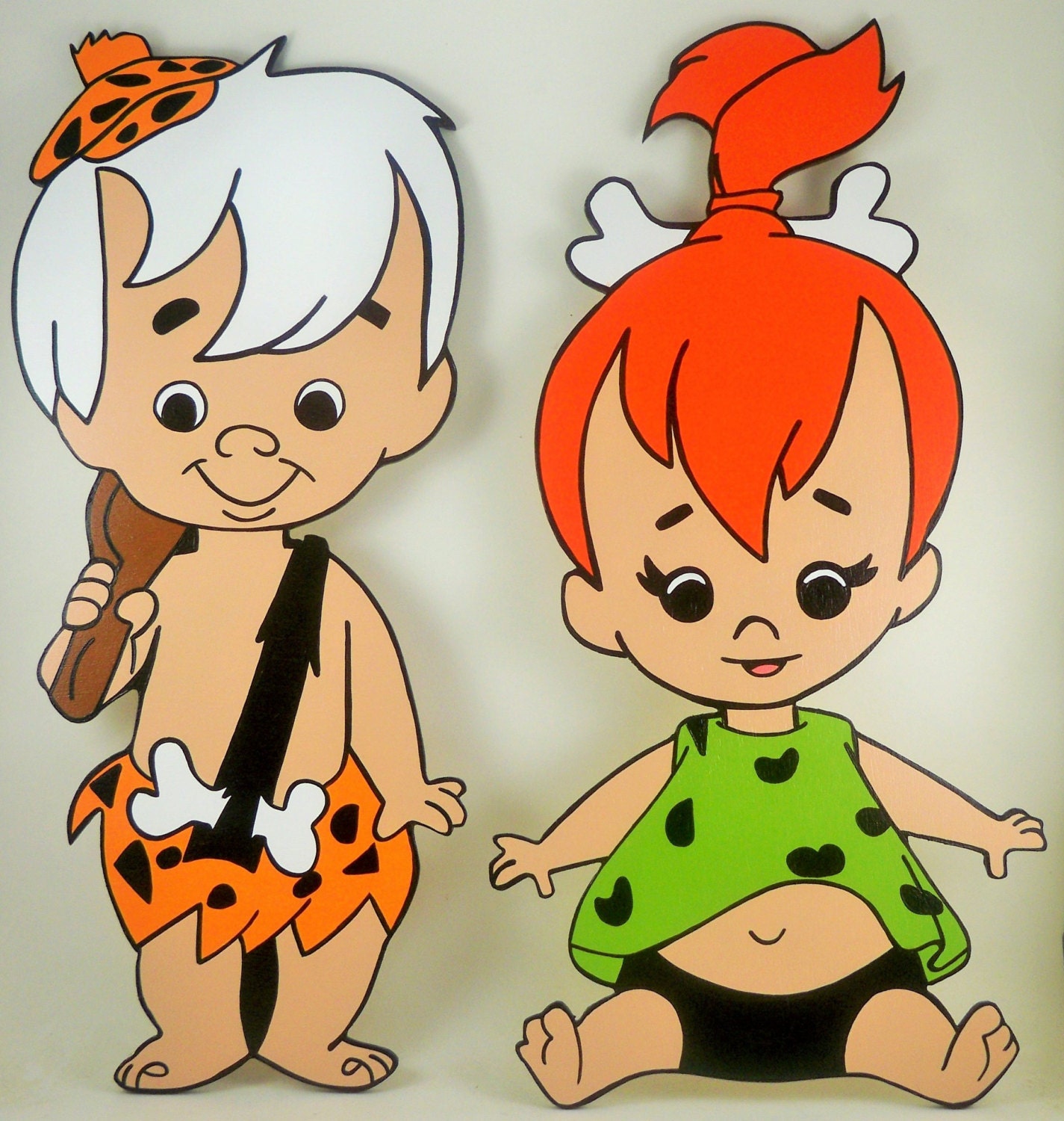 Pebbles Flintstone And Bamm Bamm Rubble Wood Wall By Homeinchatt