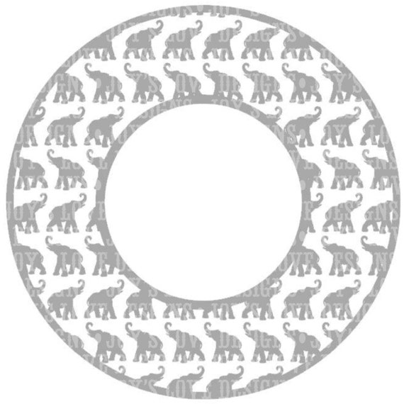 Download Elephant Monogram Frame SVG and DXF Digital Download