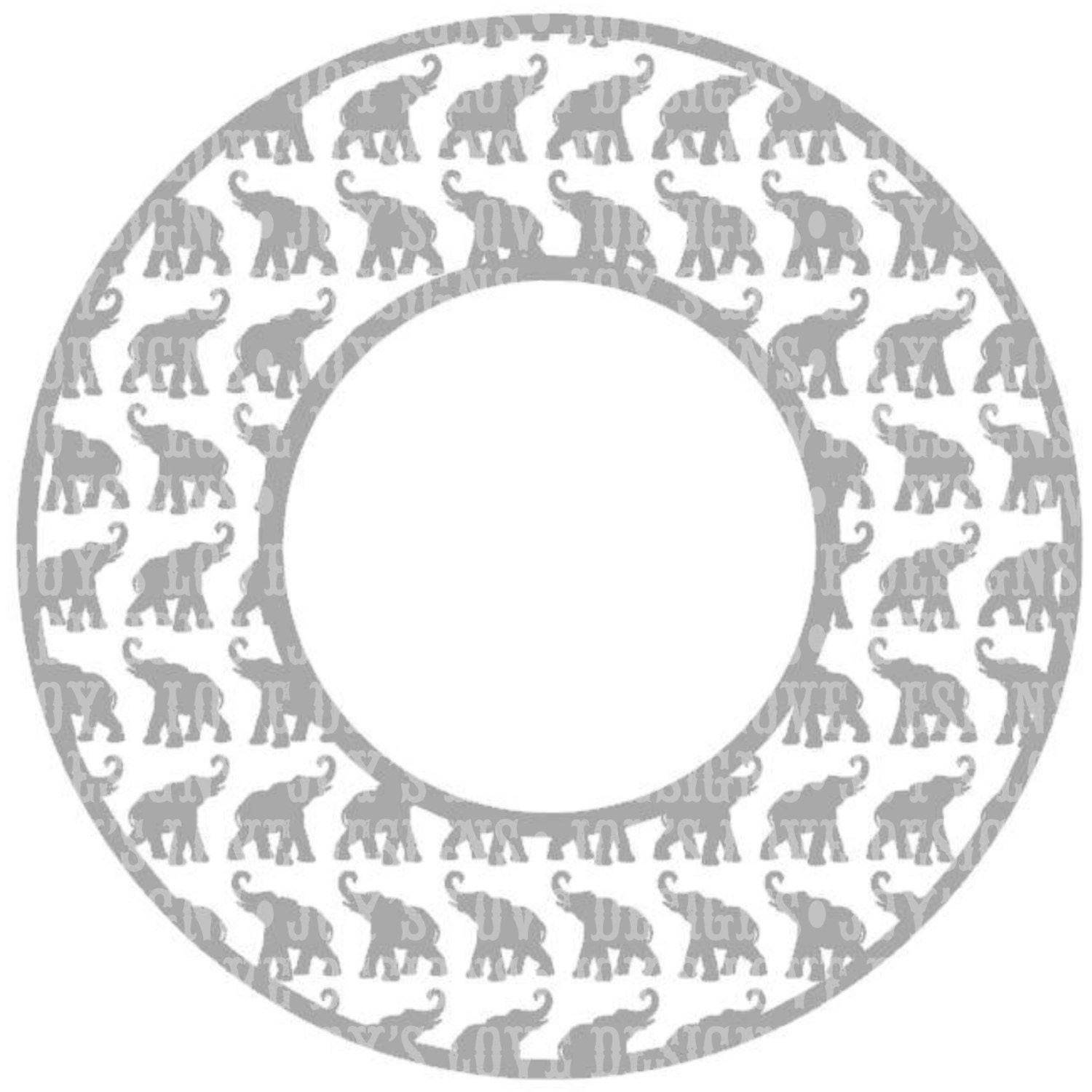 Download Elephant Monogram Frame SVG and DXF Digital Download