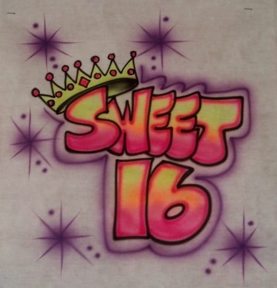 sweet 16 airbrush shirts