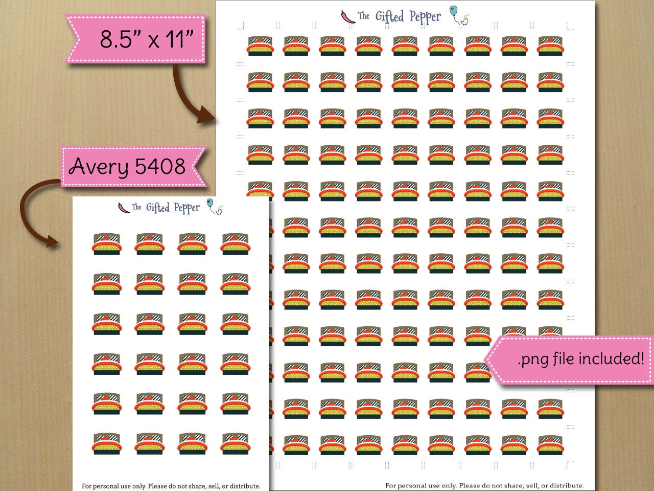Bed stickers Printable Change sheets make bed. For Erin