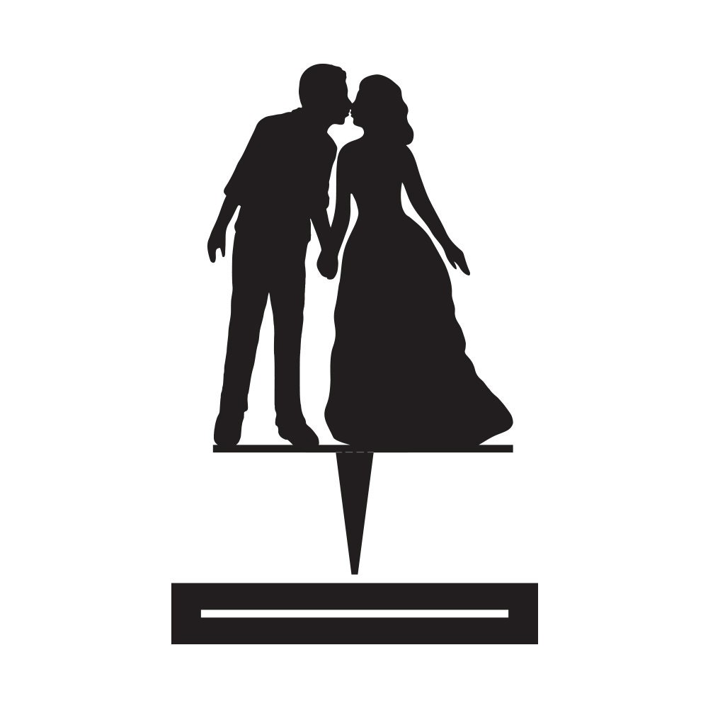 Kissing Couple Wedding Cake Topper Silhouette Acrylic Cake 8771