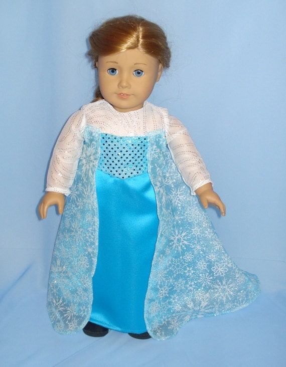 Snow Queen Elsa Dress for American Girl Doll and Other 18 Inch