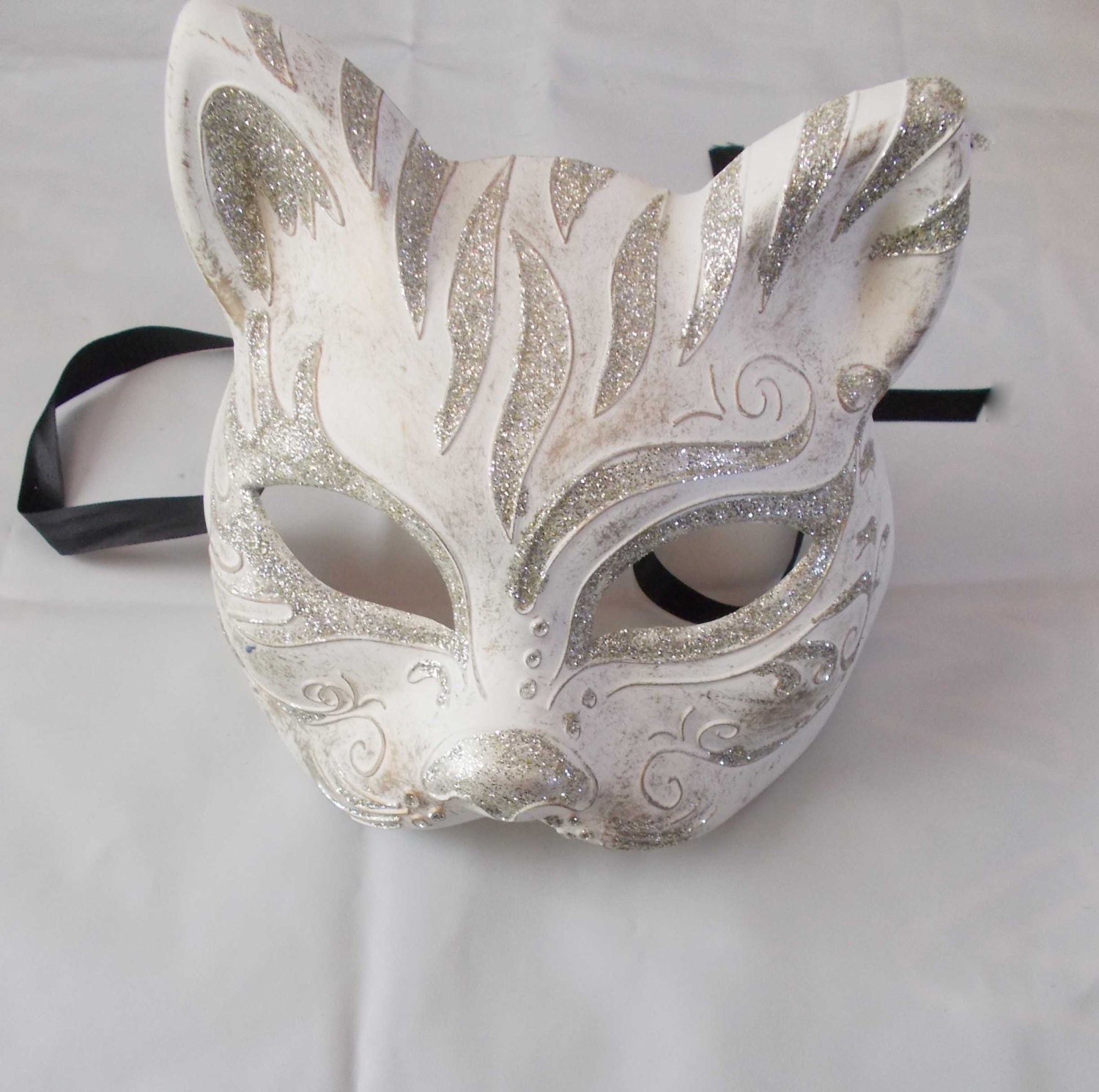 Gatto mask masquerade handmade of plaster and putty cat mask