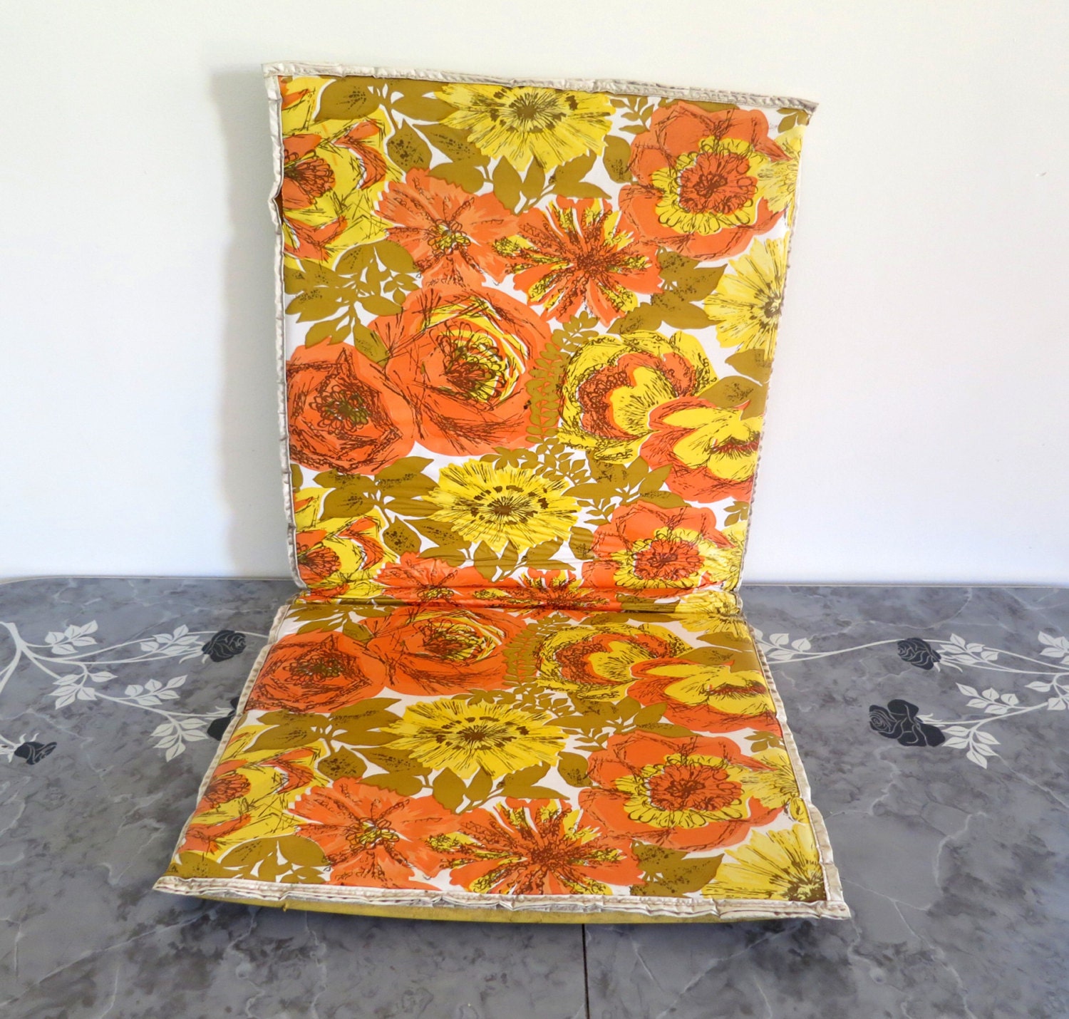 Vintage Mid Century 1960s Floral Plastic Vinyl Lawn chair ... (1500 x 1430 Pixel)