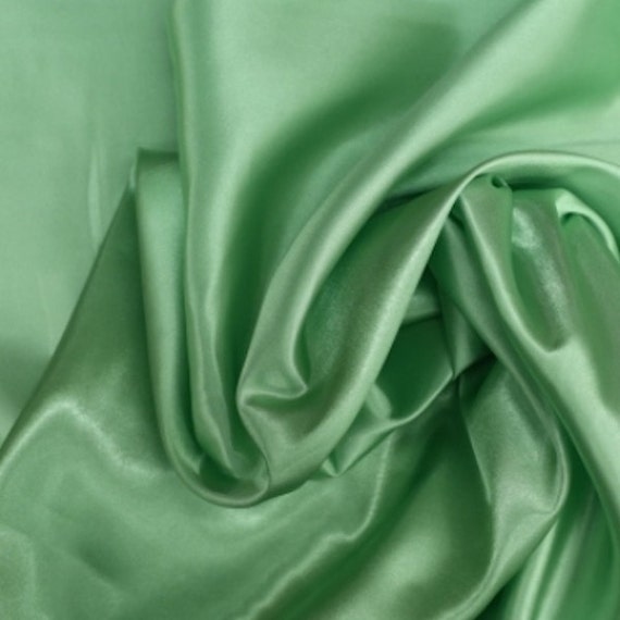 Sage Green Polyester Lining Fabric Silk Habutae 60 Wide