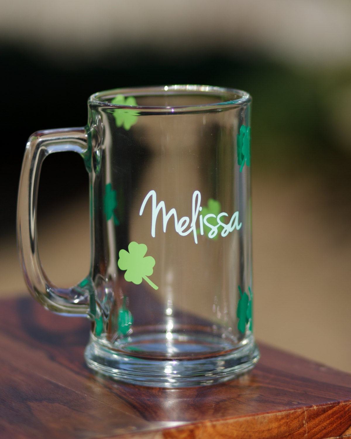 Irish beer mug. Personalized custom beer glass with name