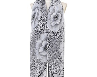 Womens Scarf, Black Scarf, Leopard Print Scarf, Floral Print Scarf, Fashion Scarf, Chiffon Scarf, Voile Scarf, Cotton Scarf