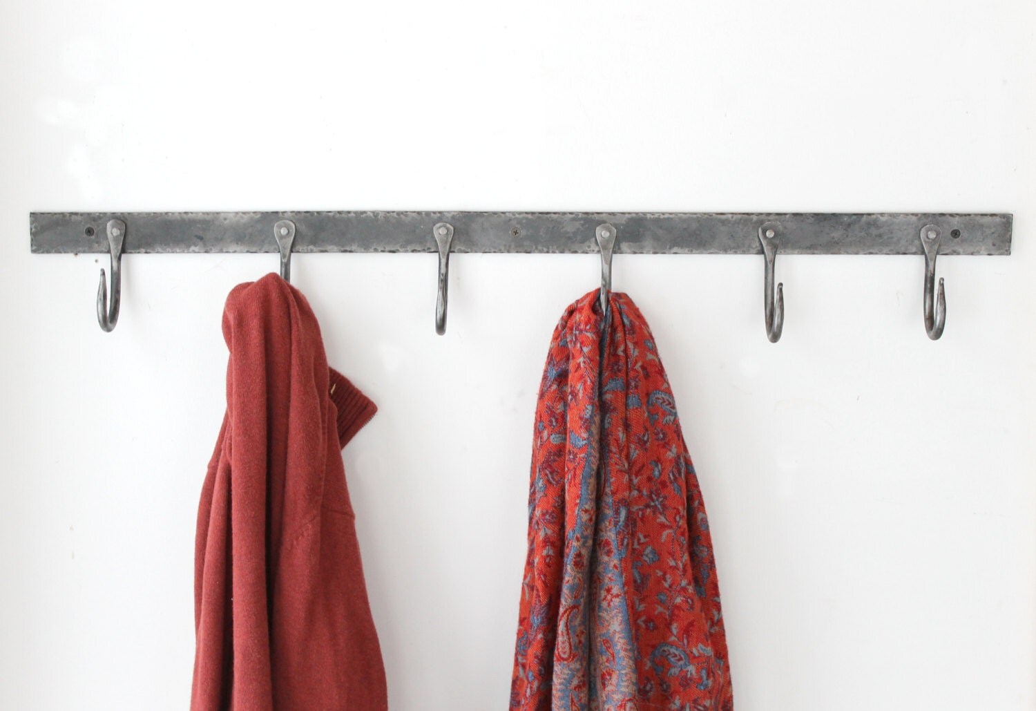 36 Rustic Hand Coat Hook Rack Blacksmith Steel