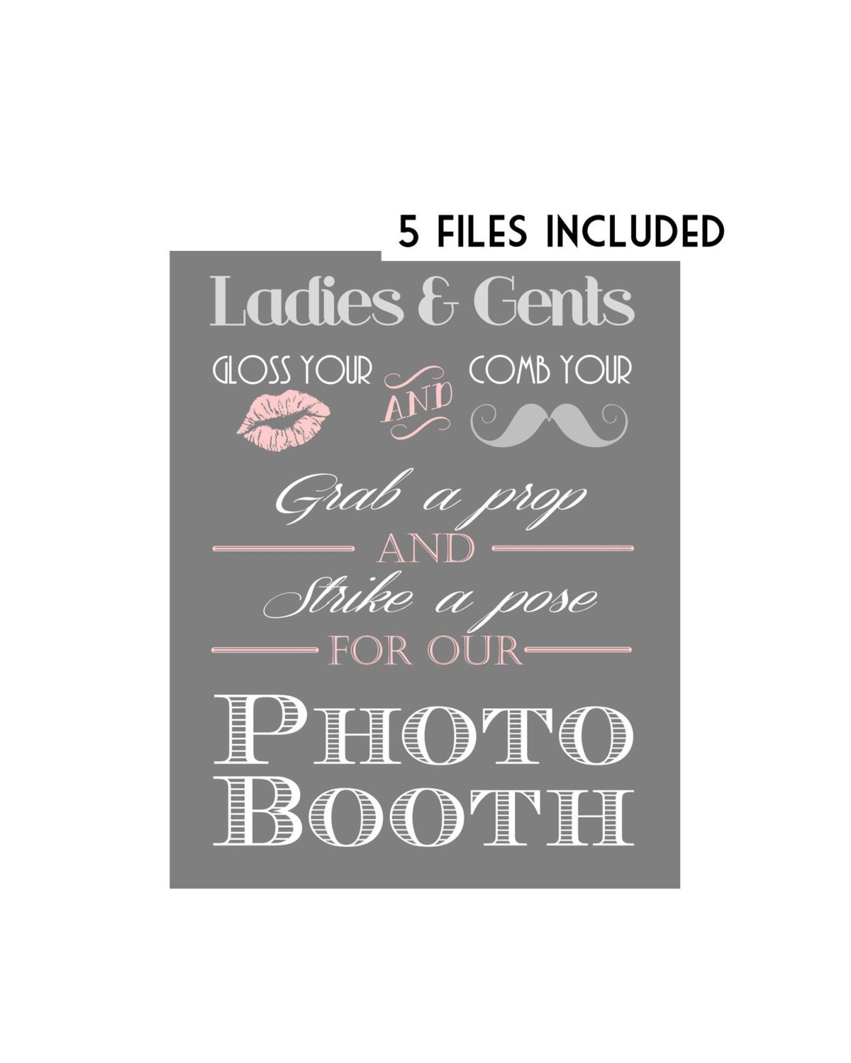 Wedding Photo Booth Sign Printables Instant by MSPrintables
