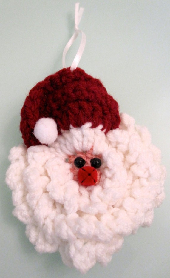 Items similar to Crocheted Santa Claus Ornament on Etsy