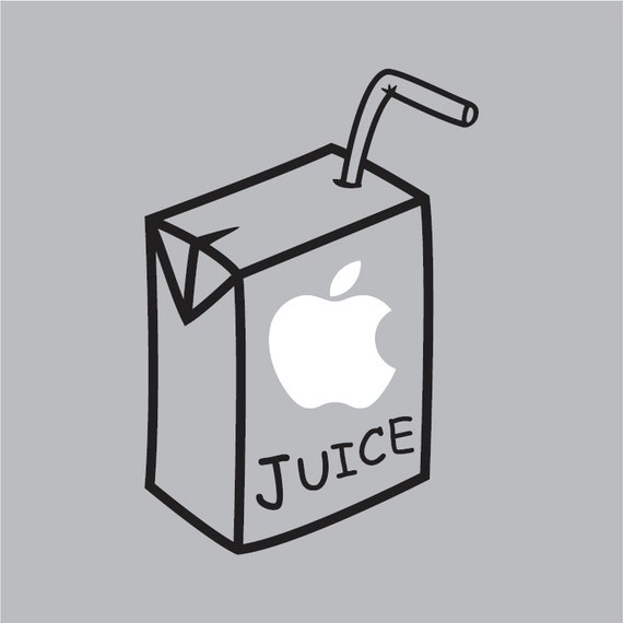 Juice Box Mac Apple Logo Cover Laptop Vinyl Decal by GRCDecals