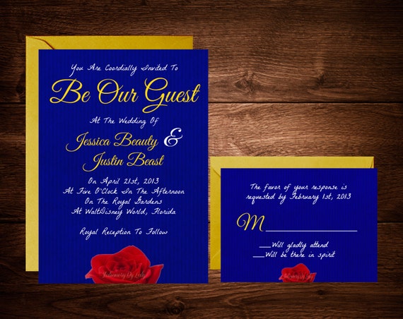 Items similar to Beauty and The Beast Wedding Invitations