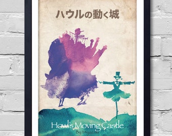 Howl's Moving Castle. Poster art poster home decor print wall watercolor