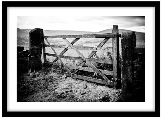 English Countryside Scene. Black and White Fine Art Photograph