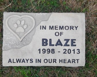 Custom engraved pet memorial garden stone or grave marker