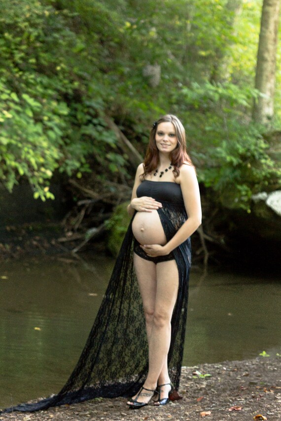 black lace maternity