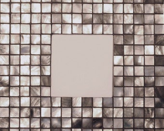 Mosaic Mirror - 10" Mother of Pearl - black