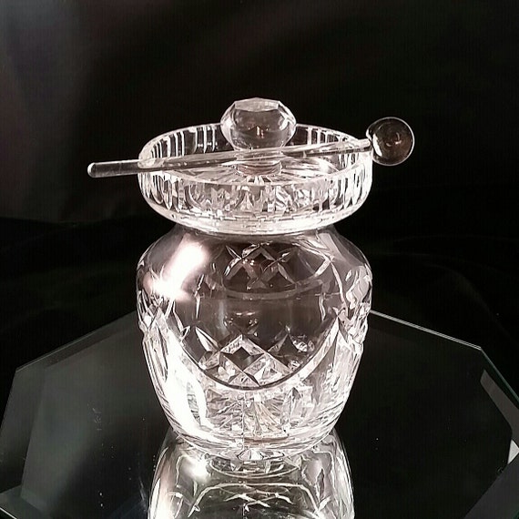 Vintage Waterford Irish Crystal Mustard Jam Pot Condiment Jar