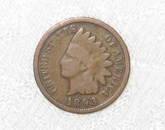 1893 Indian Head Penny Good Condition by MyPastLivesVintage