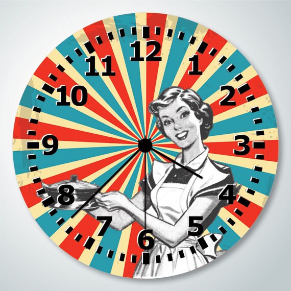 Items similar to Retro Pop art wall clock cool colorful style design by