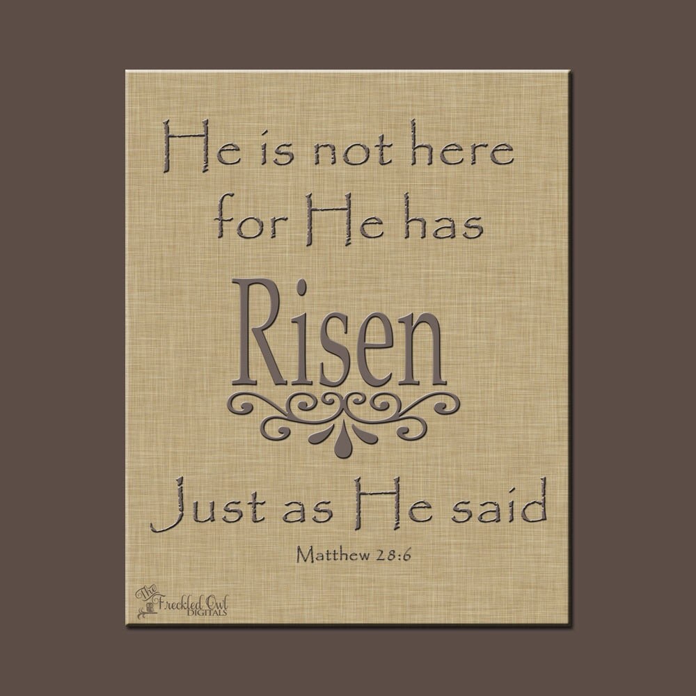 He's Not Here Matthew 286 Easter Wall Art INSTANT