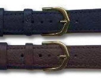 Extra Long Padded Leather Watch Strap/Band 8mm-20mm Black and Brown
