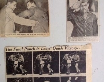 Vintage Joe Louis Max Schmeling Newspaper Clippings 1938 Free Shipping