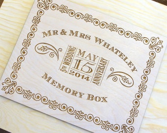 Wooden Wedding Memory Box - with personalised engraving