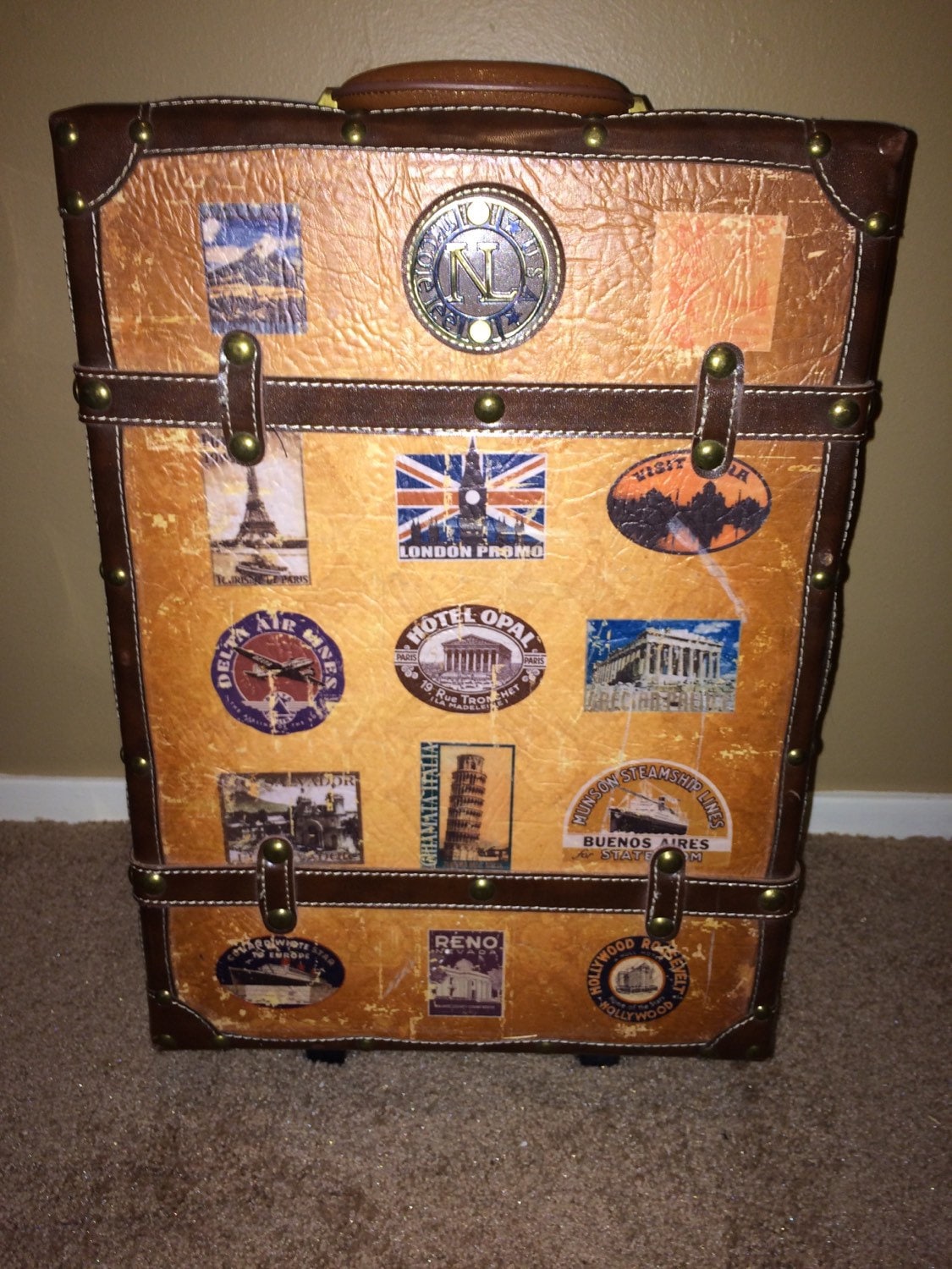 Old fashion styled suitcase by CountryCowSkull on Etsy