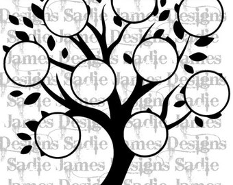 Family Tree SVG and Silhouette Studio cutting file, Instant download