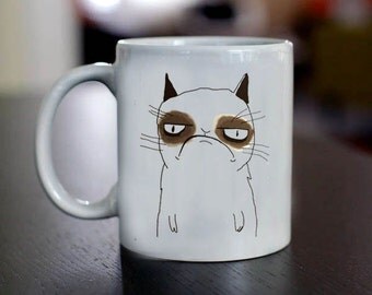 grumpy cat angry 11oz ceramic customized coffee mug, Tea Cup