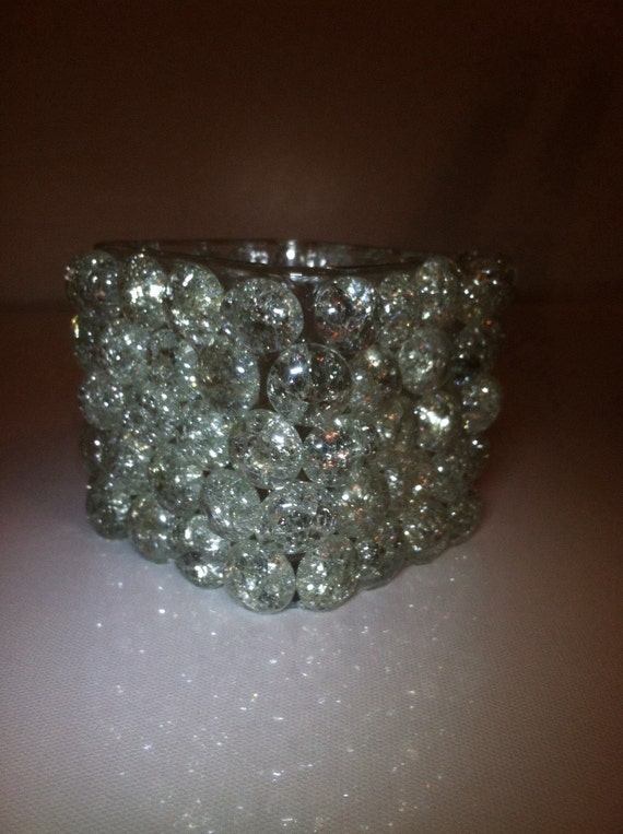 Glass candle holderexquisite cracked glass by ExquisiteEthereals