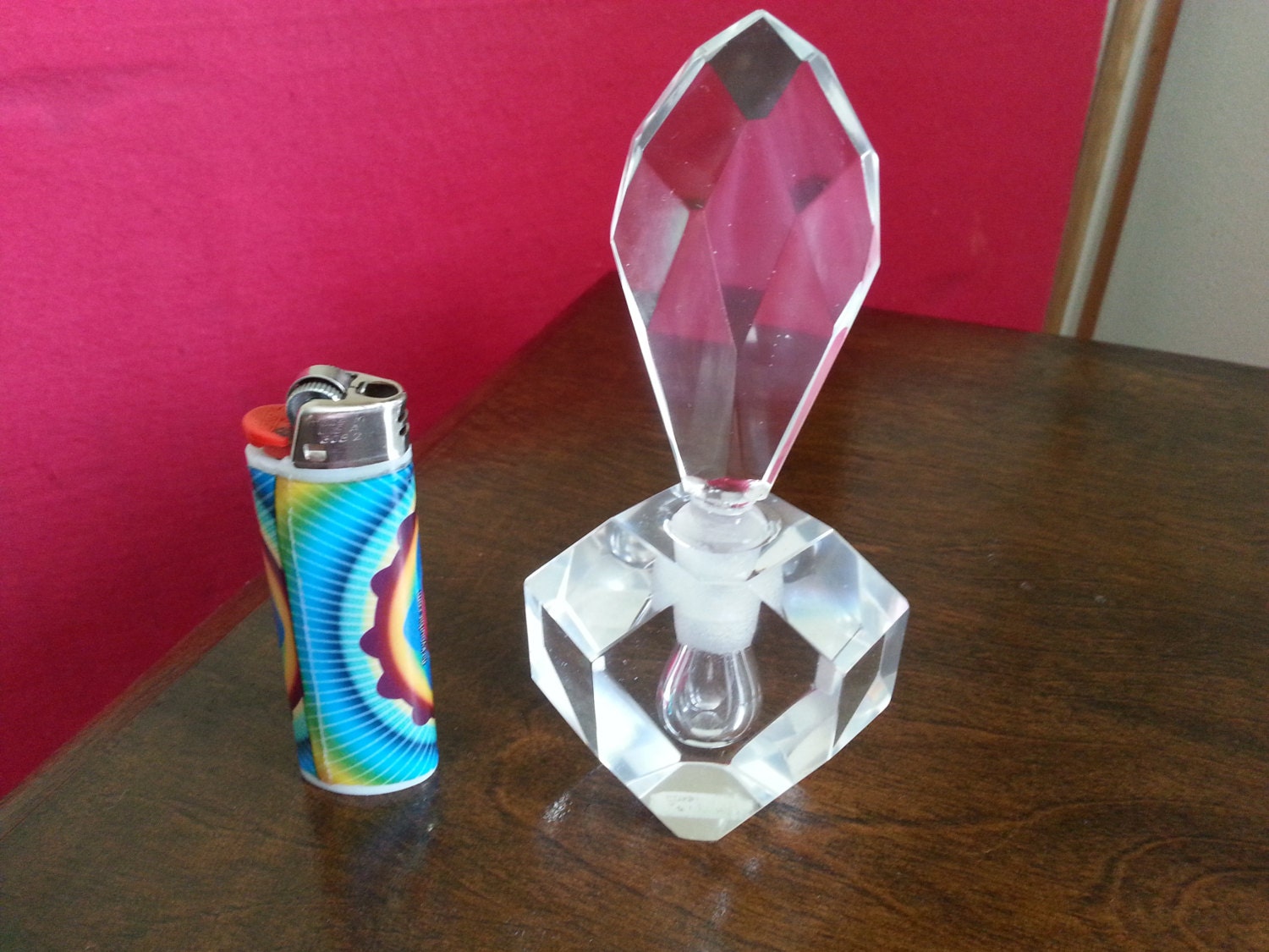 Crystal Decanter perfume bottle Crystal by JewelryandGlassworks