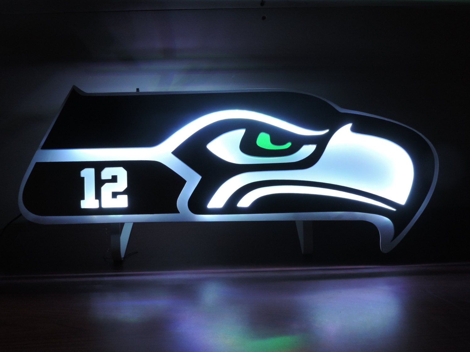 New Small Seattle Seahawks Metal Neon LED Signs by TeamworkSigns