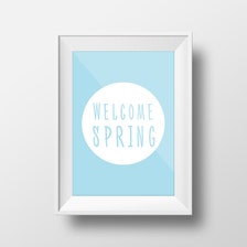 Welcome Spring Quote, Typographical Art, Wall Art, Inspiration Print