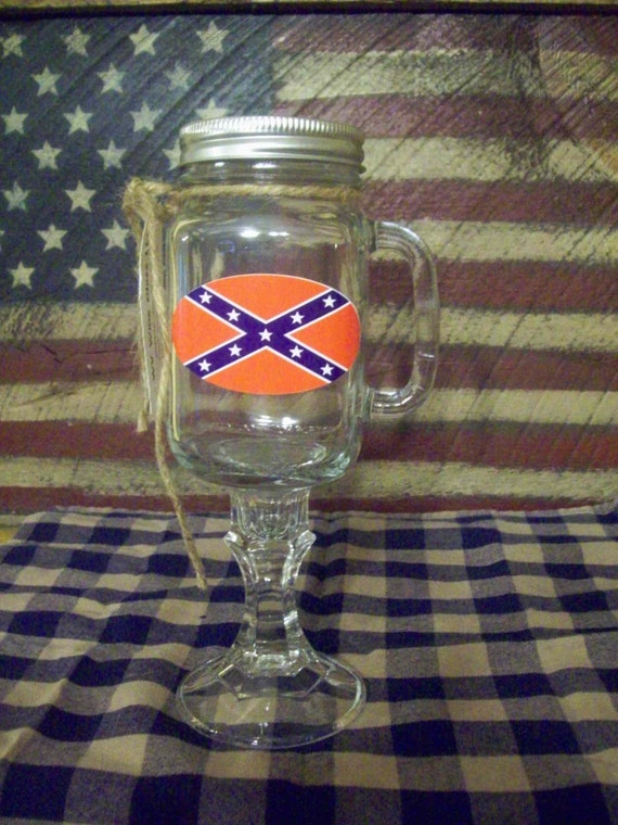 Confederate Flag Southern Mug Redneck mason jar by RedneckMugs