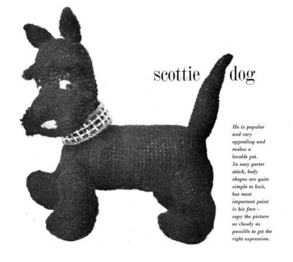 scottie dog toy dk knitting pattern 99p